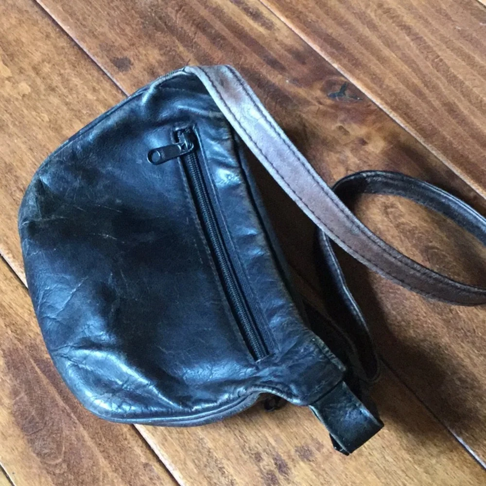 Leather fanny pack travel purse town boho cowgirl festival Coachella market - Picture 3 of 9